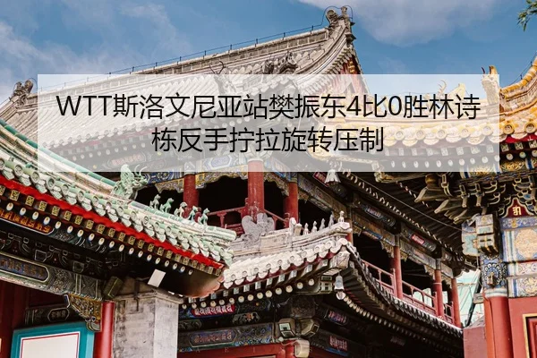 WTT斯洛文尼亚站樊振东4比0胜林诗栋反手拧拉旋转压制